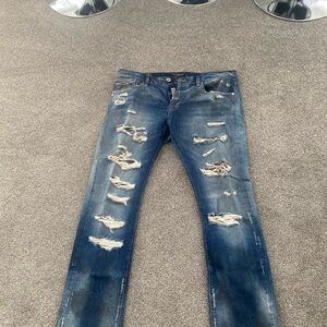 Cult of Individuality Blue Distressed Skinny Jeans